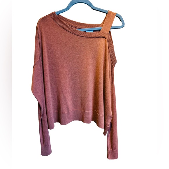 Planet Pima Cotton Cut Away Sweater Size Relaxed  Fit M Boxy Cropped Preowned - Picture 12 of 12